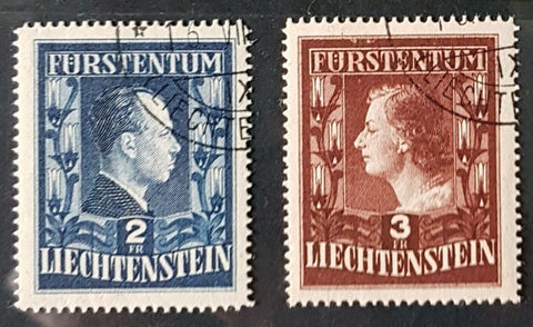 Liechtenstein perf 14¾ fine used. Michel 304-5B Certificate