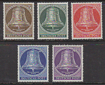 West Germany SG B101-5 Bell Clapper in centre. Michel 101-105 MUH