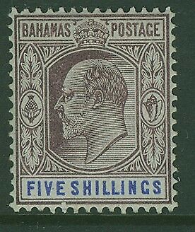 Bahamas West Indies SG 69 5s dull purple and blue KEV11 MLH