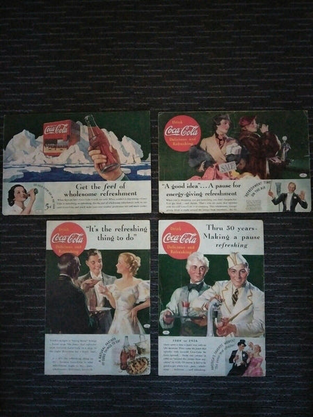 Coca-Cola 1936. Four different Vintage Original Advertisements