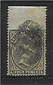 Falkland Islands Falklands SG 2 4d black Queen Victoria with huge margin. Used