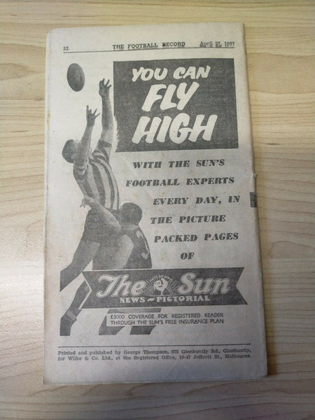VFL 1957 April 27 Football Record Melbourne v Collingwood