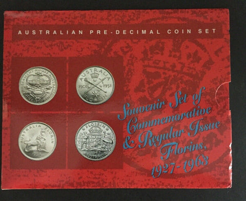 Australia 1927-1963 Set of Commemorative & Regular Pre Decimal Florins 2/-