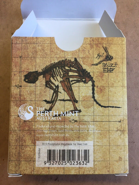 Australia 2013 Perth Mint Megafauna Procoptodon .999 Silver One Ounce Proof
