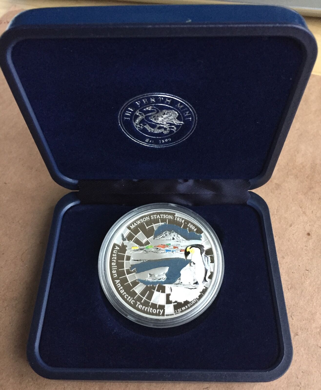 2004 Australian Antarctic Territory $1 Mawson Station 1oz Silver Proof Coin