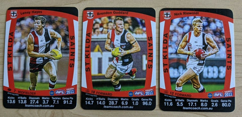 2011 Teamcoach LIMITED ULTRA RARE SAMPLE St Kilda Saints 3 CARD Prize SET