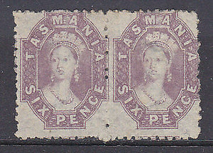 Tasmania Australian States SG 136 6d lilac Chalon in pair Mint