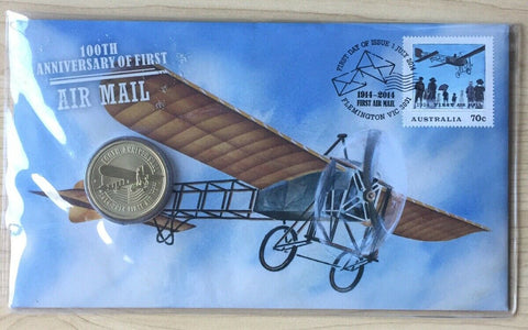2014 Australia Airmail Anniversary PNC stamp coin