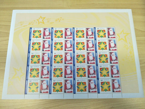 2003 Australian 90c Christmas Santa Stamp Sheet