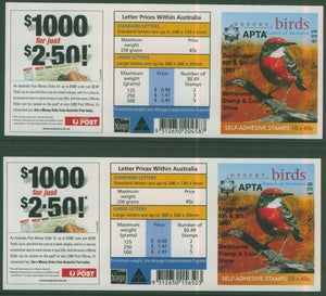 Australia SG SB146 APTA 2001 Feb Melbourne Set of 2 Birds Booklets