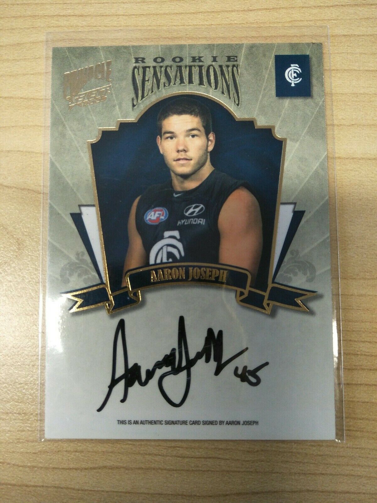 2009 AFL Select Pinnacle Rookie Sensations Aaron Joseph Carlton No. 218/400