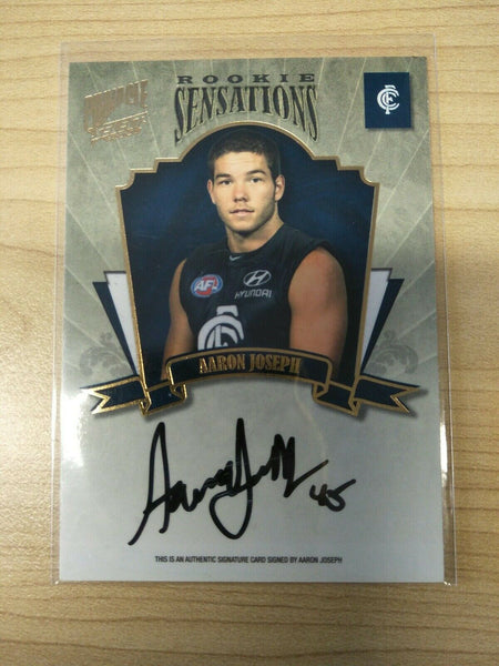 2009 AFL Select Pinnacle Rookie Sensations Aaron Joseph Carlton No. 218/400