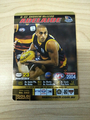 2004 Teamcoach Gold Premium Prize Card Andrew McLeod Adelaide