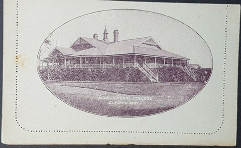 Australia Letter card 1d KGV Die 1 Agricultural College Queensland, Perf 10 mint