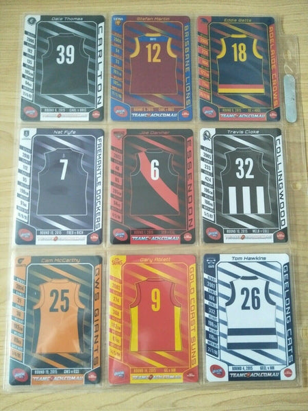 2016 AFL Teamcoach Footy Flix Complete Set Of 18 Cards