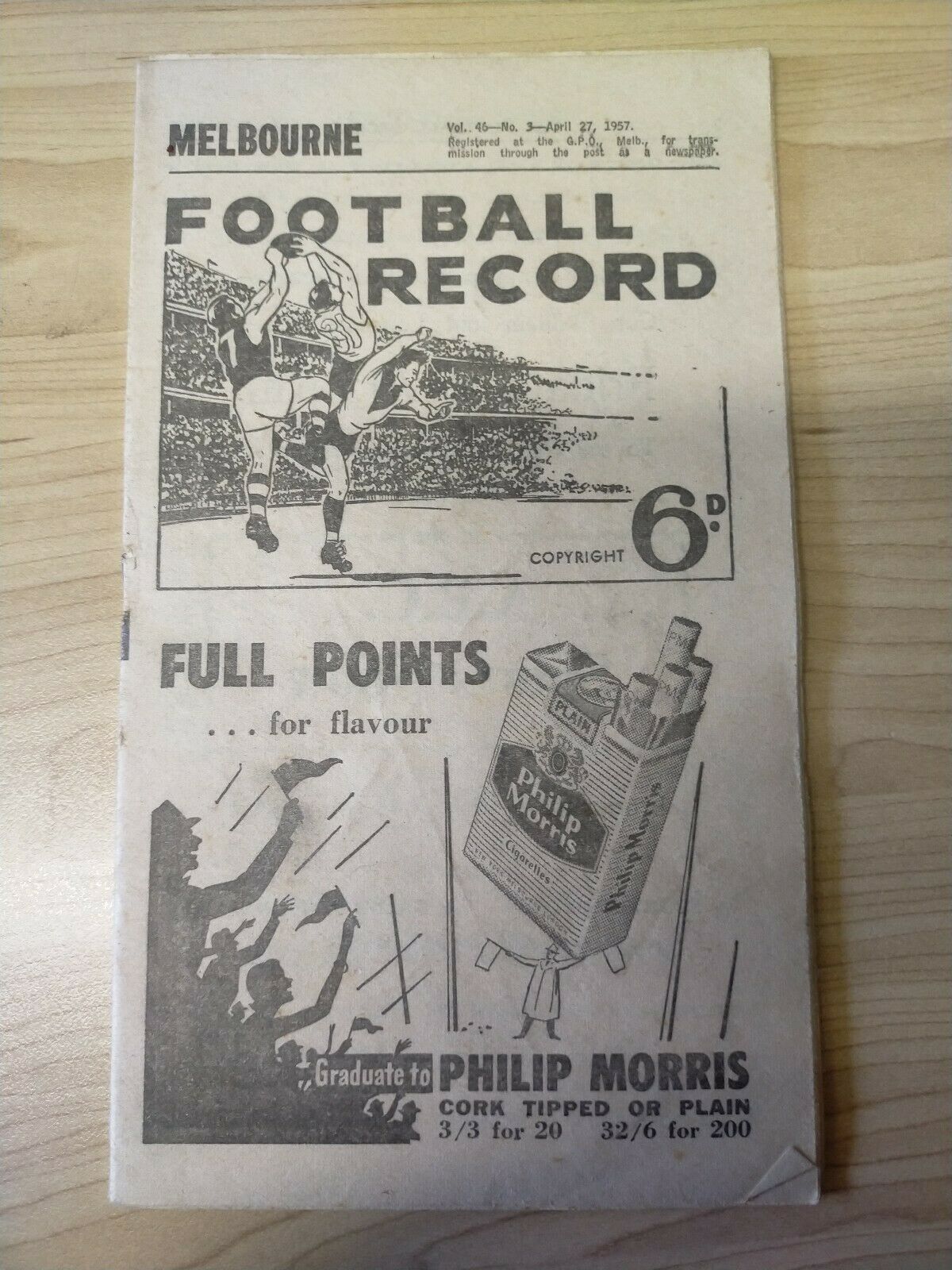 VFL 1957 April 27 Football Record Melbourne v Collingwood