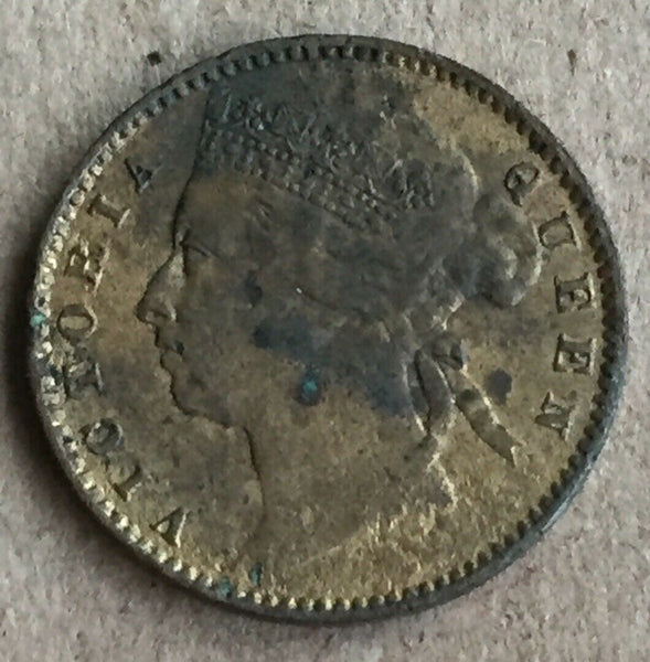 Straits Settlements 1884 Queen Victoria One Cent. A Little Corroded.