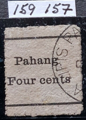 Pahang Malayan States 4c black Type 13 plain paper no stamp, trace of pink SG 26