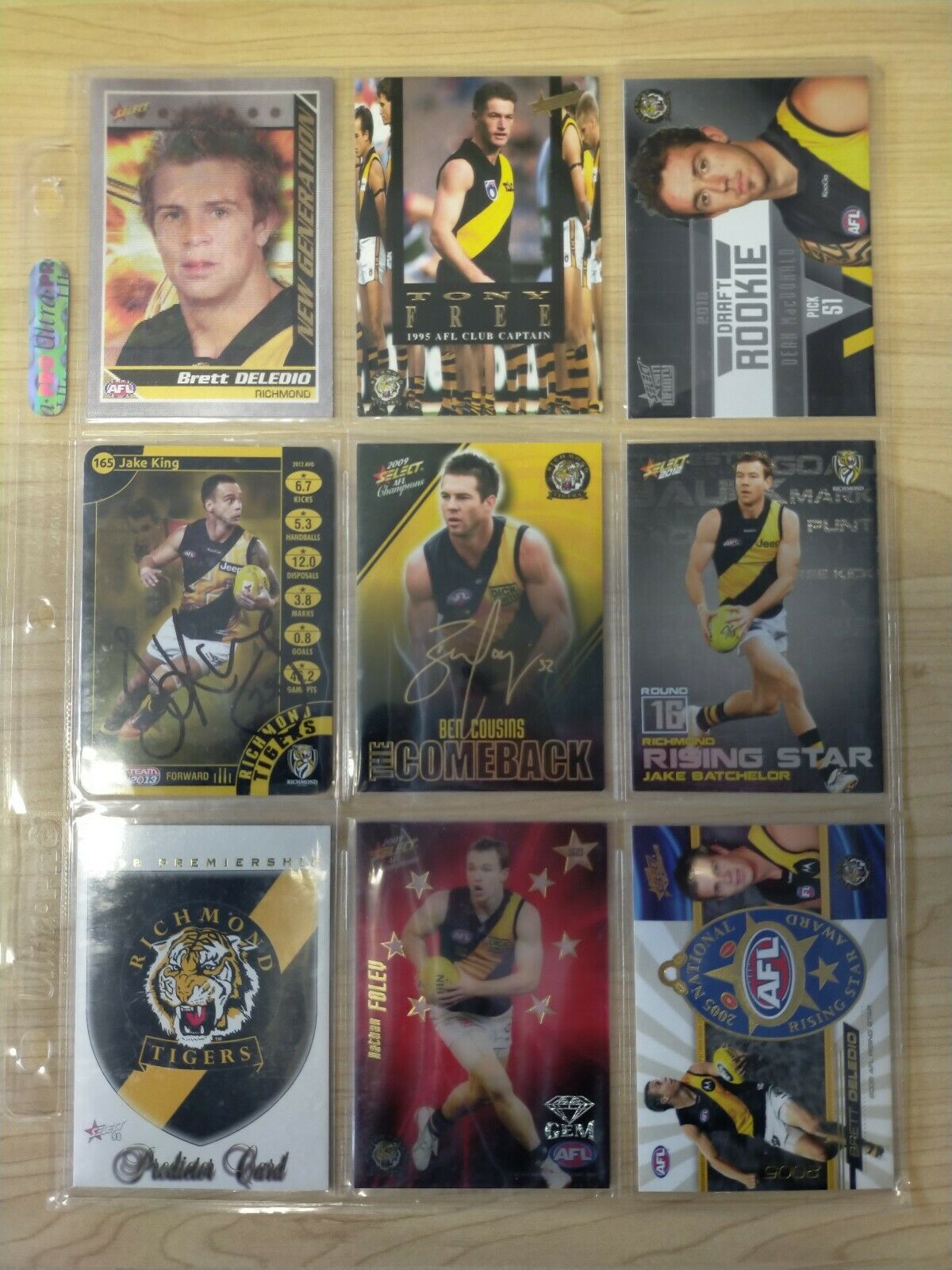Lot Of Select Richmond Football Cards + Hand Signed Jake King 1995-2013