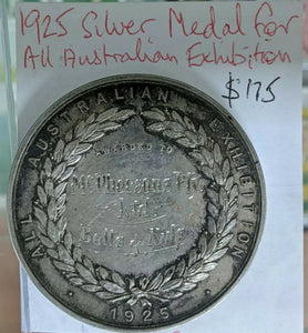 Australia 1925 All Australian Exhibition Silver Medal