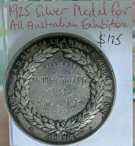 Australia 1925 All Australian Exhibition Silver Medal