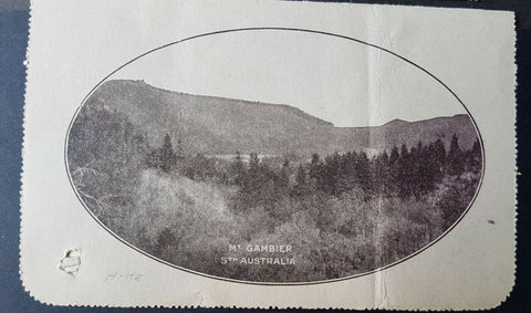 Australia Letter Card 1d KGV Mount Gambier SA with major flaw LC18-81 faults U