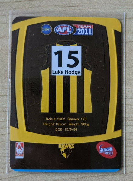 2011 AFL Teamcoach Prize Card Error Miss Cut Luke Hodge Hawthorn