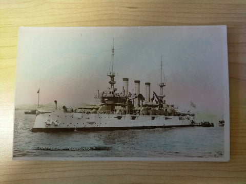 American Vintage US Battleship Louisiana Photograph Postcard