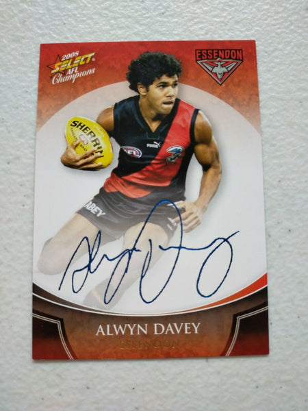 2008 Select AFL Champions Foil Signature Card Alwyn Davey Essendon