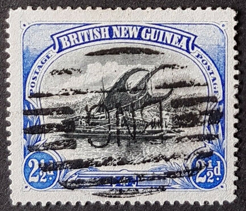 British New Guinea Papua 2½d Lakatoi SG 4a with 9 bar Samurai cancel