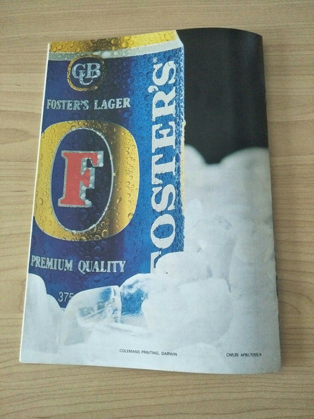 AFL 1992 Foster's Cup Collingwood v West Coast Souvenir Football Record