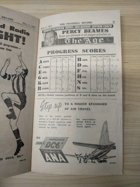 VFL 1957 May 4 Football Record Geelong v Collingwood