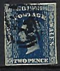 NSW Australian States SG 112c 2d blue  Wmk "5" Used