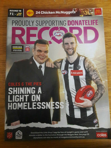 2019 July 26-28 Round 19 Collingwood v Richmond Football Record