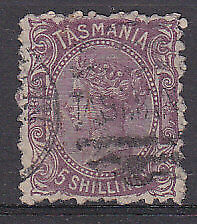 Tasmania Australian States SG 149b 5/- Mauve side face Used