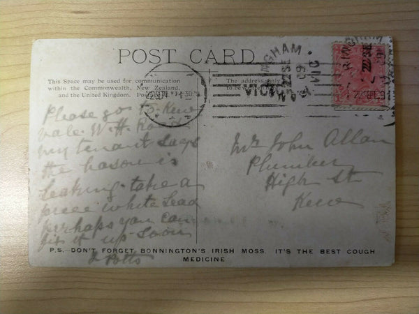 Australia 1909 Vintage Postcard Bonnington's Irish Moss Yachting Sydney Harbour