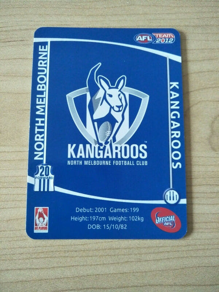 2012 AFL Teamcoach Prize Card Drew Petrie North Melbourne