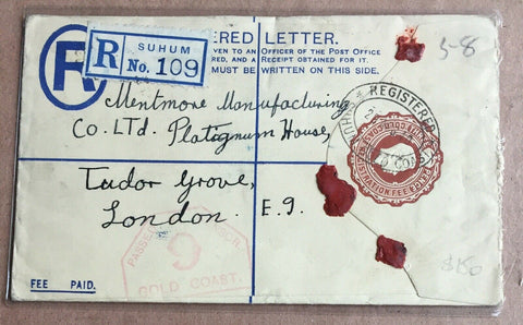Gold Coast 1940 King George VI Registered Letter Postal Stationery To London