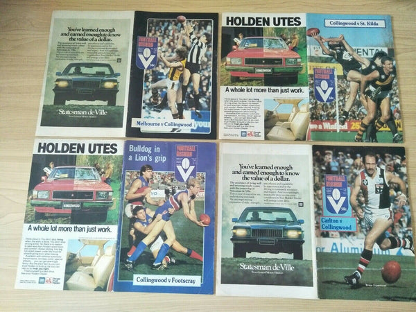 Lot Of 1982 VFL Football Records Collingwood Games x 21