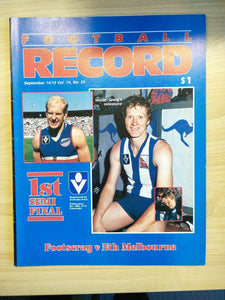 VFL 1985 1st Semi Final Football Record Footscray v North Melbourne