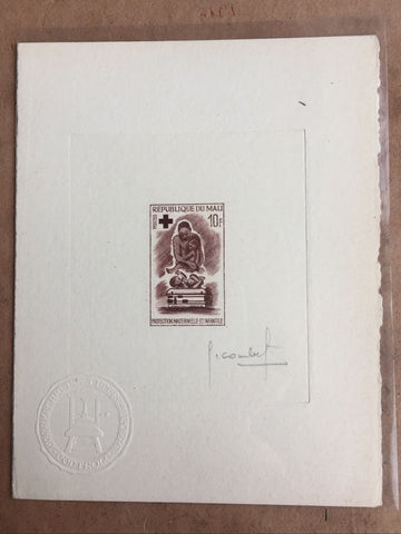 Mali 1965 Red Cross Health Service 10f. Artist Signed Die Proof SG1109 Brown