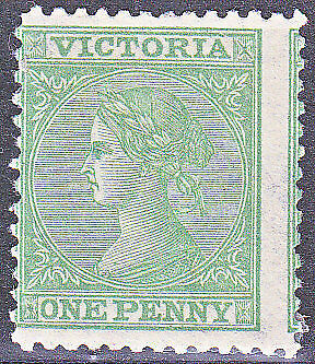 Victoria Australian States SG 142 1d pale green laureate Mint No Gum