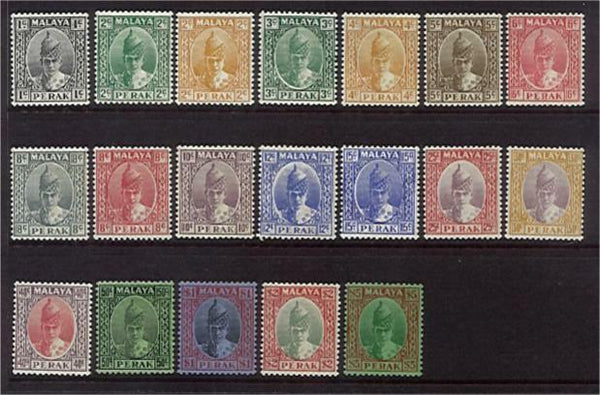 Malayan States Perak SG 103/21 1938-41 Definitive set of 19 MLH