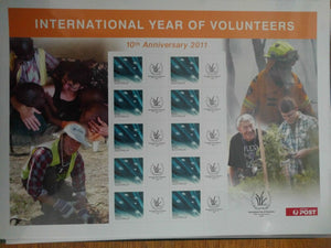 Australia SES Special Exhibition Sheet - International Year of Volunteers 2011