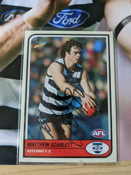 AFL Select Tradition Geelong Matthew Scarlett Hand Signed Card & Picture