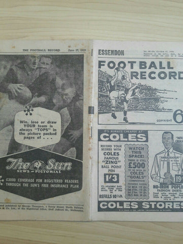 VFL 1959 June 27 Essendon v Collingwood Football Record