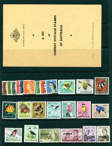 Australia 1970 Specimen Stamp Folder SG 400s - 403s with 6c QEII