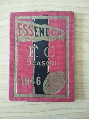 VFL 1946 Essendon Football Club Membership Season Ticket No. 3668 PREMIERSHIP YEAR