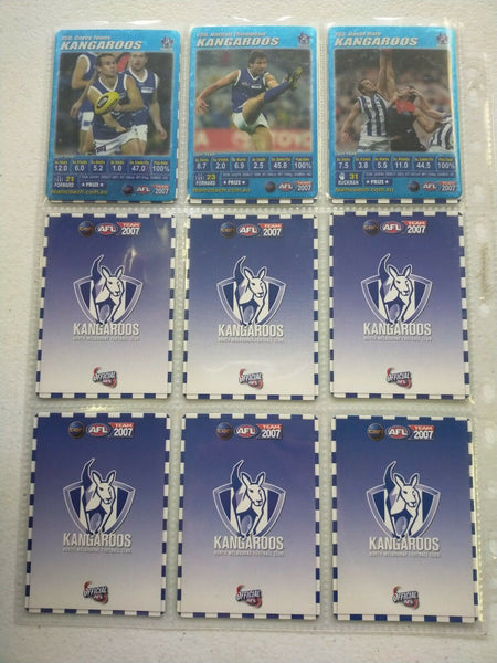 2007 Teamcoach Blue Prize Card North Melbourne Team Set Of 12 Cards