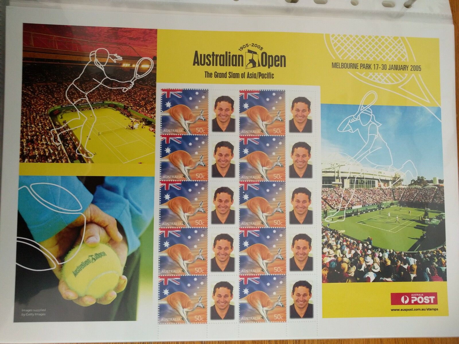 Australia Post Souvenir Sheet Australian Open 2005 Personalised